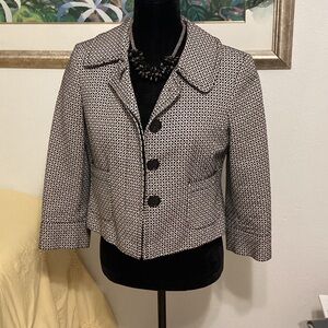 Ann Taylor Black and White Textured Blazer